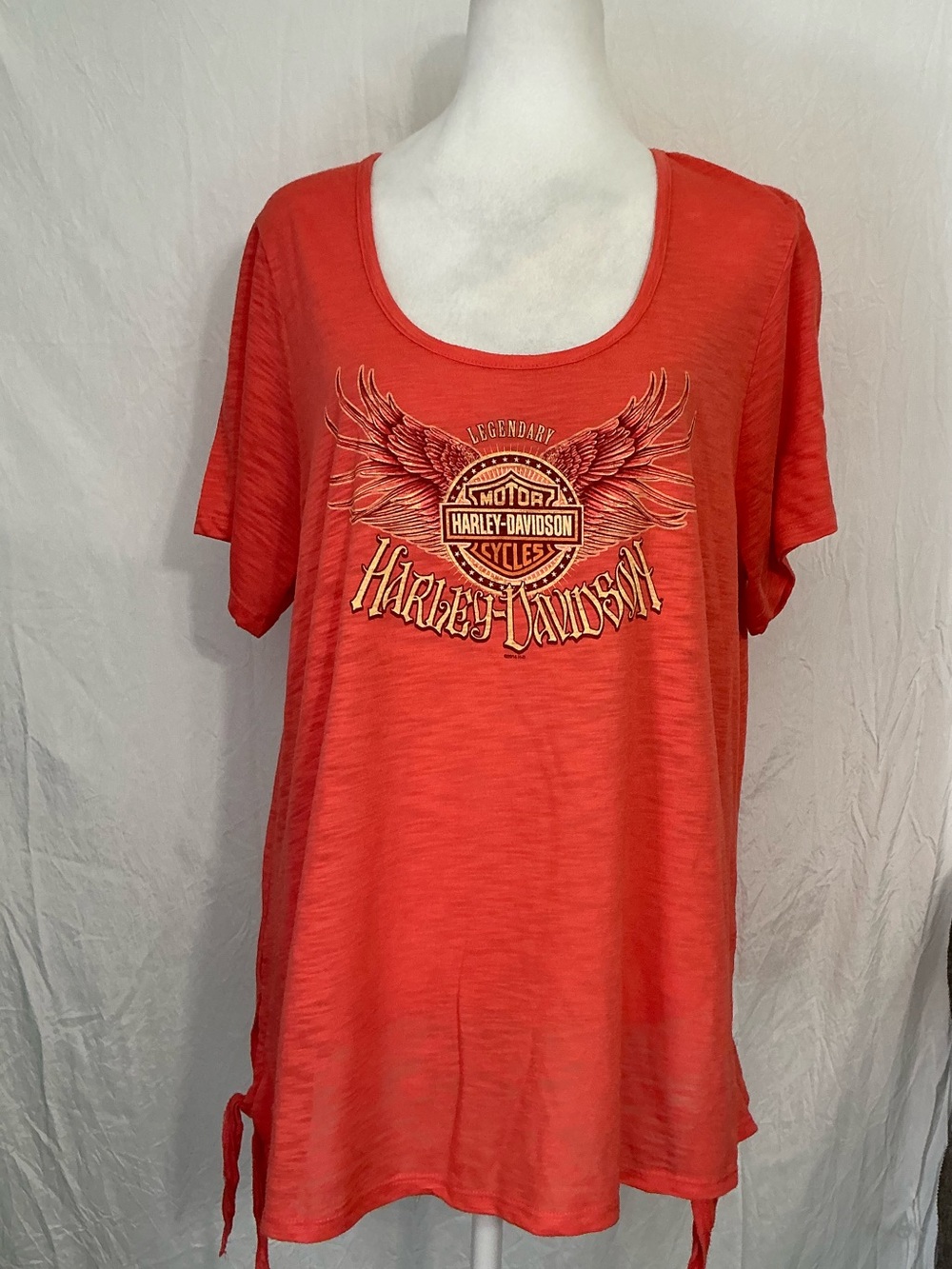 Harley-Davidson Women's orange Graphic Scoop Neck Tee